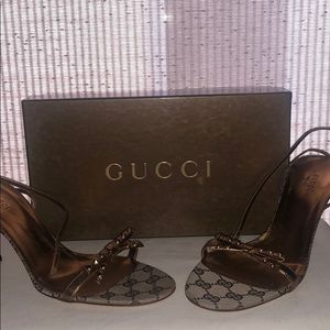 Gucci Stap Sandals- Brown size 9B